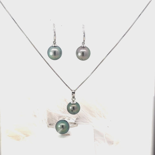 Black Tahitian Pearl Jewelry Set