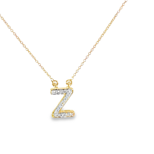 Z Initial Diamond Pendant Necklace